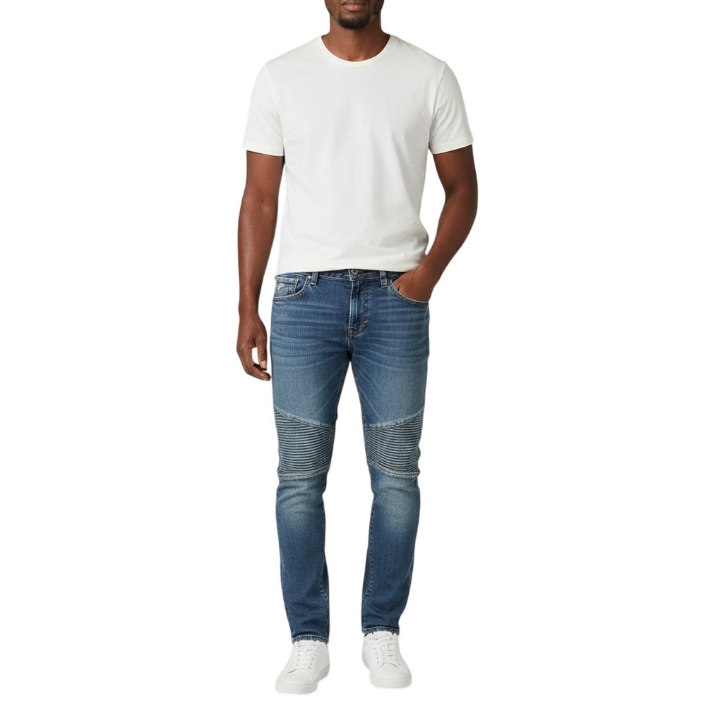 Armani Exchange J27 Skinny Biker SIZE 28x30 Men's Stretch Moto Jeans Indigo Blue